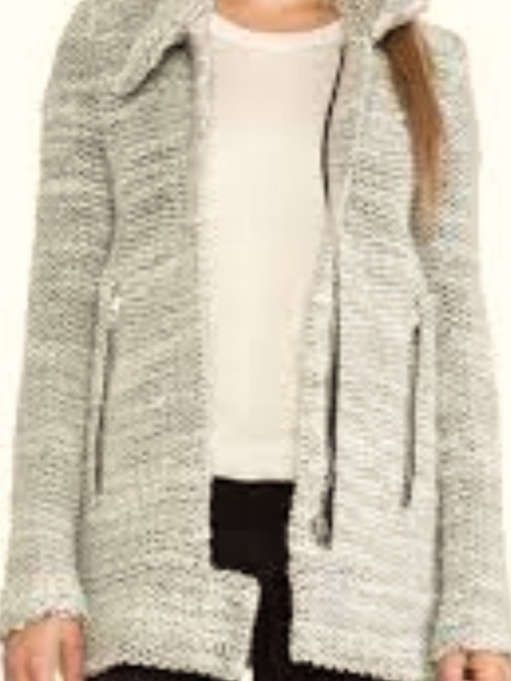 IRO Bouclé Open-Front Cardigan in Light Oatmeal